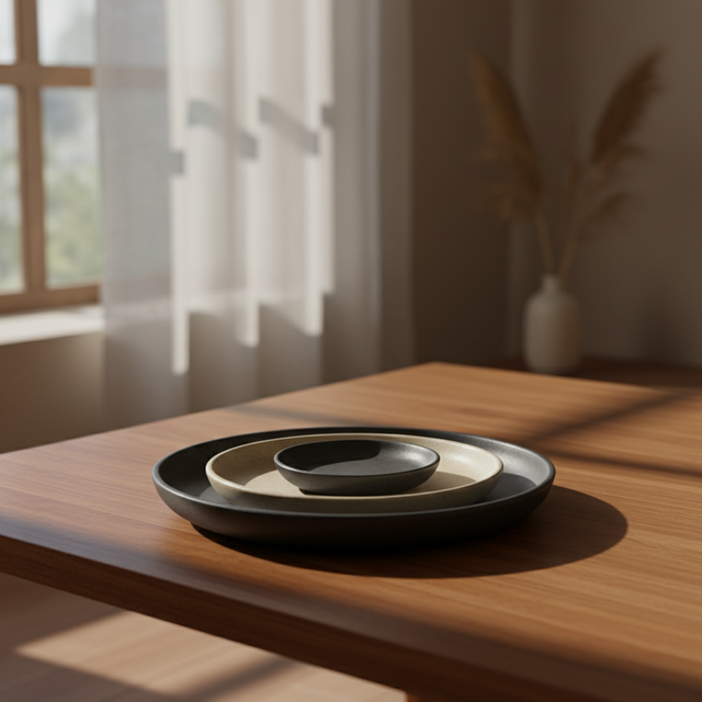 Zen Stoneware Plate Set